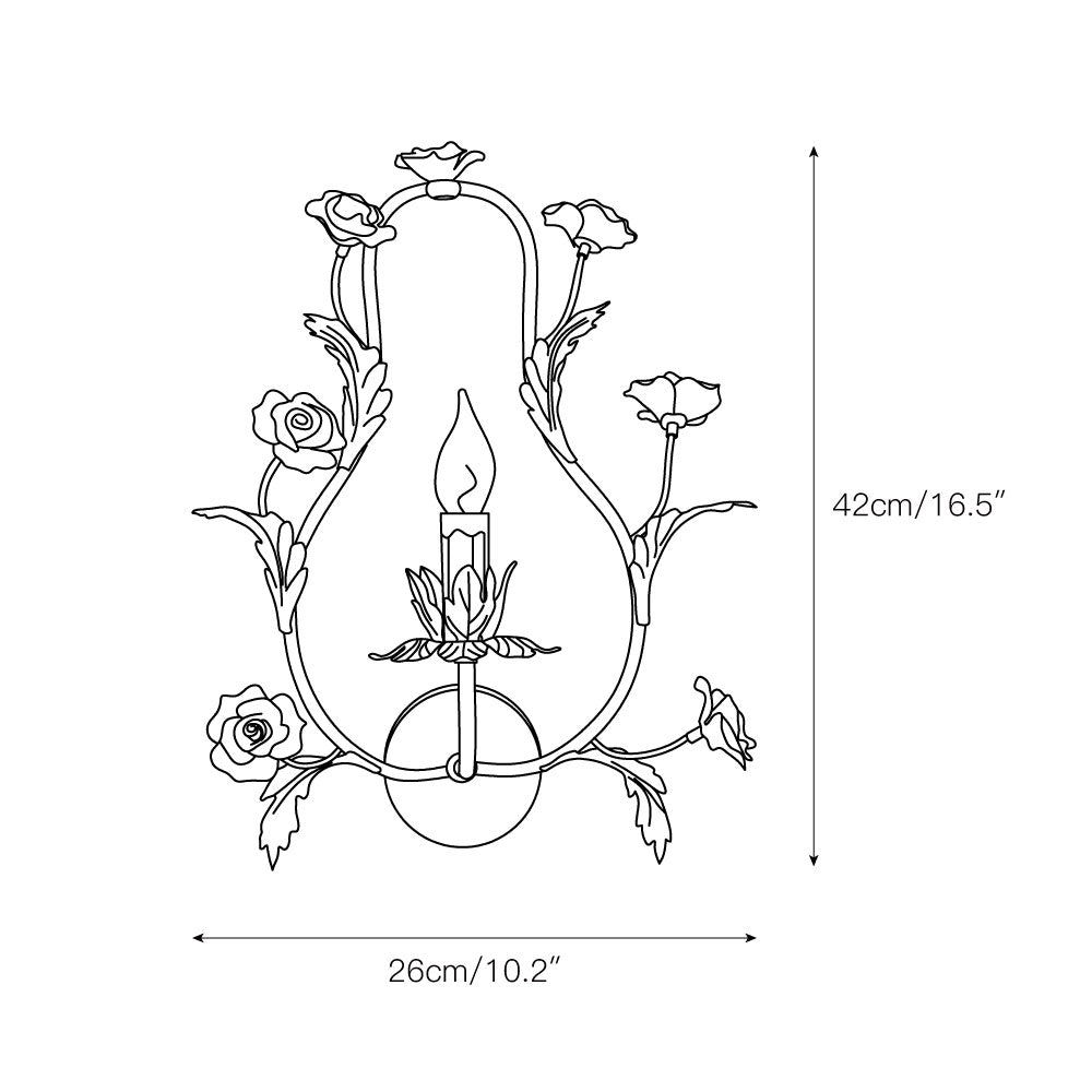 Heritage Floral Wall Lamp - Modern Ceramic & Brass Floral Sconce | Artistic Vanity Light