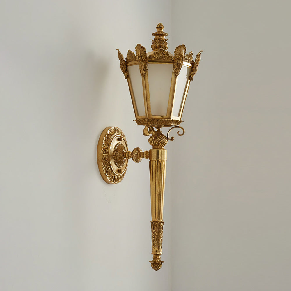 Heritage Wall Lamp - Classic Brass & Crafted Glass Sconce | Luxury Ambient Light