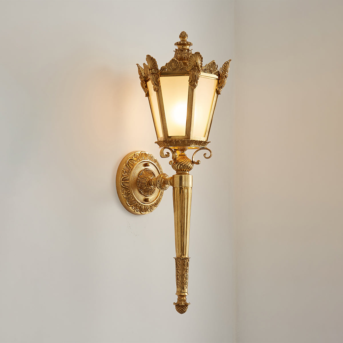 Heritage Wall Lamp - Classic Brass & Crafted Glass Sconce | Luxury Ambient Light