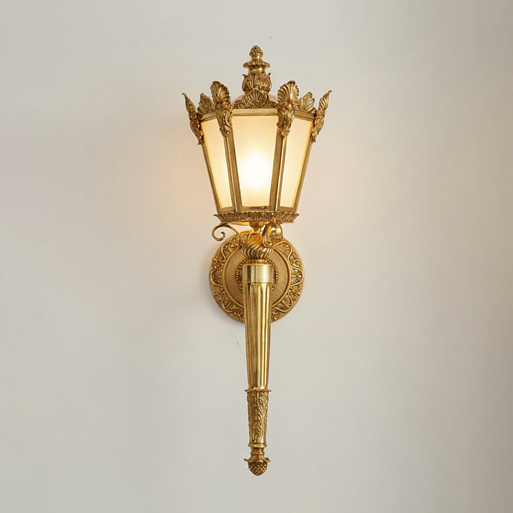 Heritage Wall Lamp - Classic Brass & Crafted Glass Sconce | Luxury Ambient Light