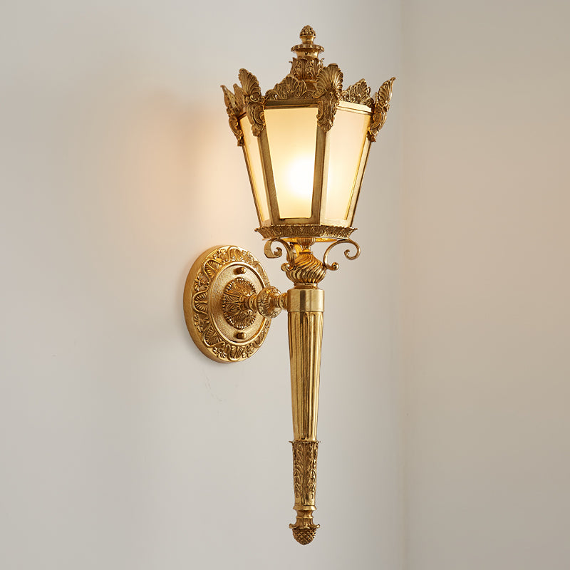 Heritage Wall Lamp - Classic Brass & Crafted Glass Sconce | Luxury Ambient Light