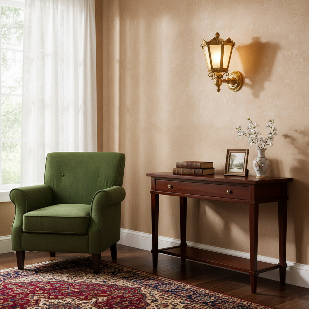 Heritage Wall Lamp - Classic Brass & Crafted Glass Sconce | Luxury Ambient Light