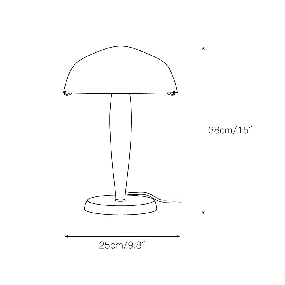 Herman Table Lamp - Modern Walnut Wood & Marble Desk Light with Glass Shade