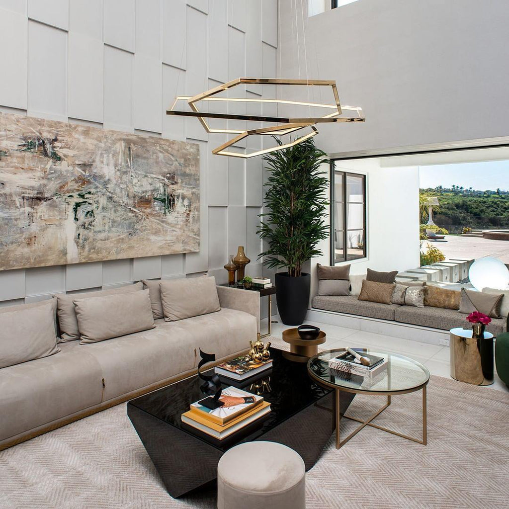 Hexagon Chandelier - Modern Geodesic LED Pendant | Minimalist Geometric Light