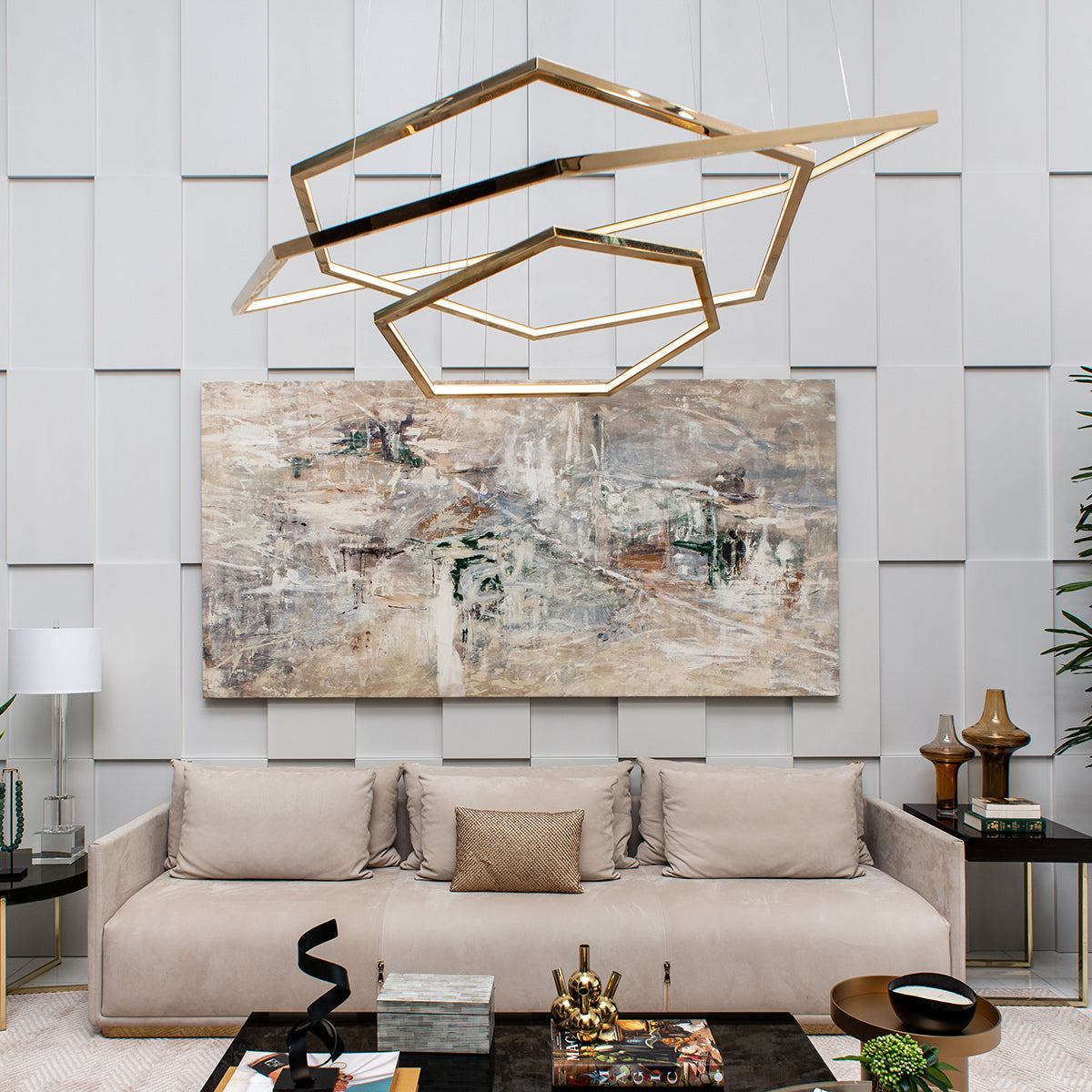 Hexagon Chandelier - Modern Geodesic LED Pendant | Minimalist Geometric Light
