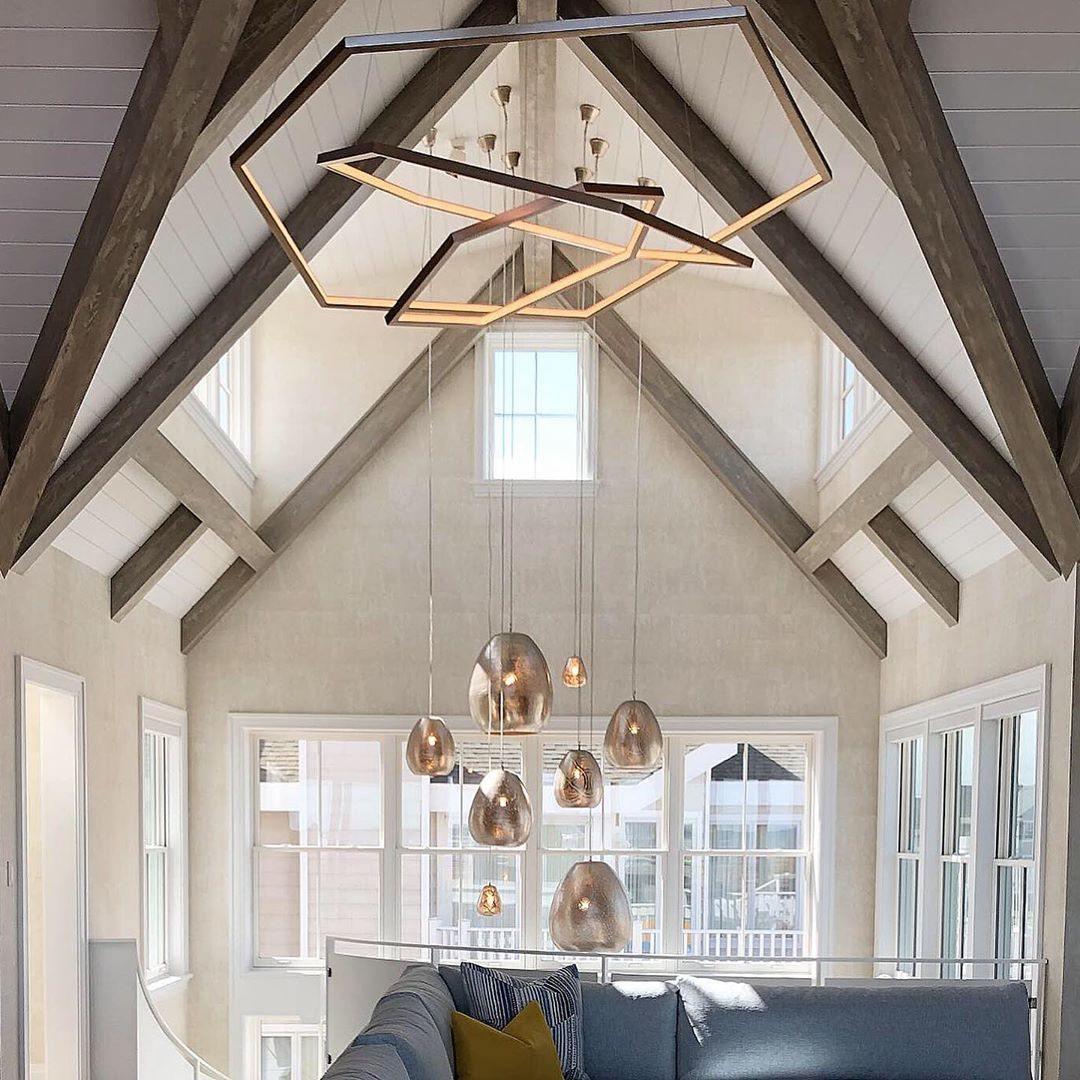 Hexagon Chandelier - Modern Geodesic LED Pendant | Minimalist Geometric Light