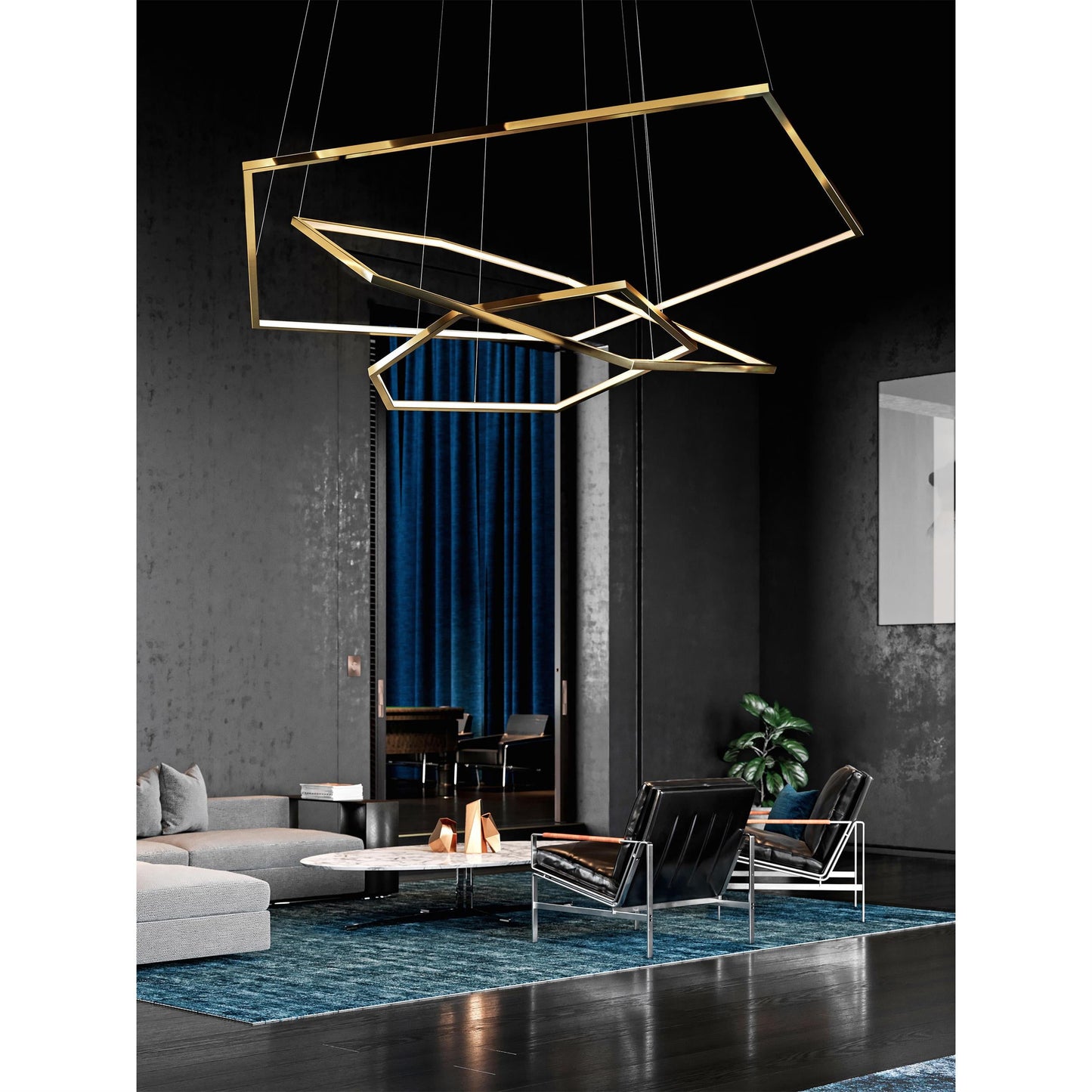Hexagon Chandelier - Modern Geodesic LED Pendant | Minimalist Geometric Light