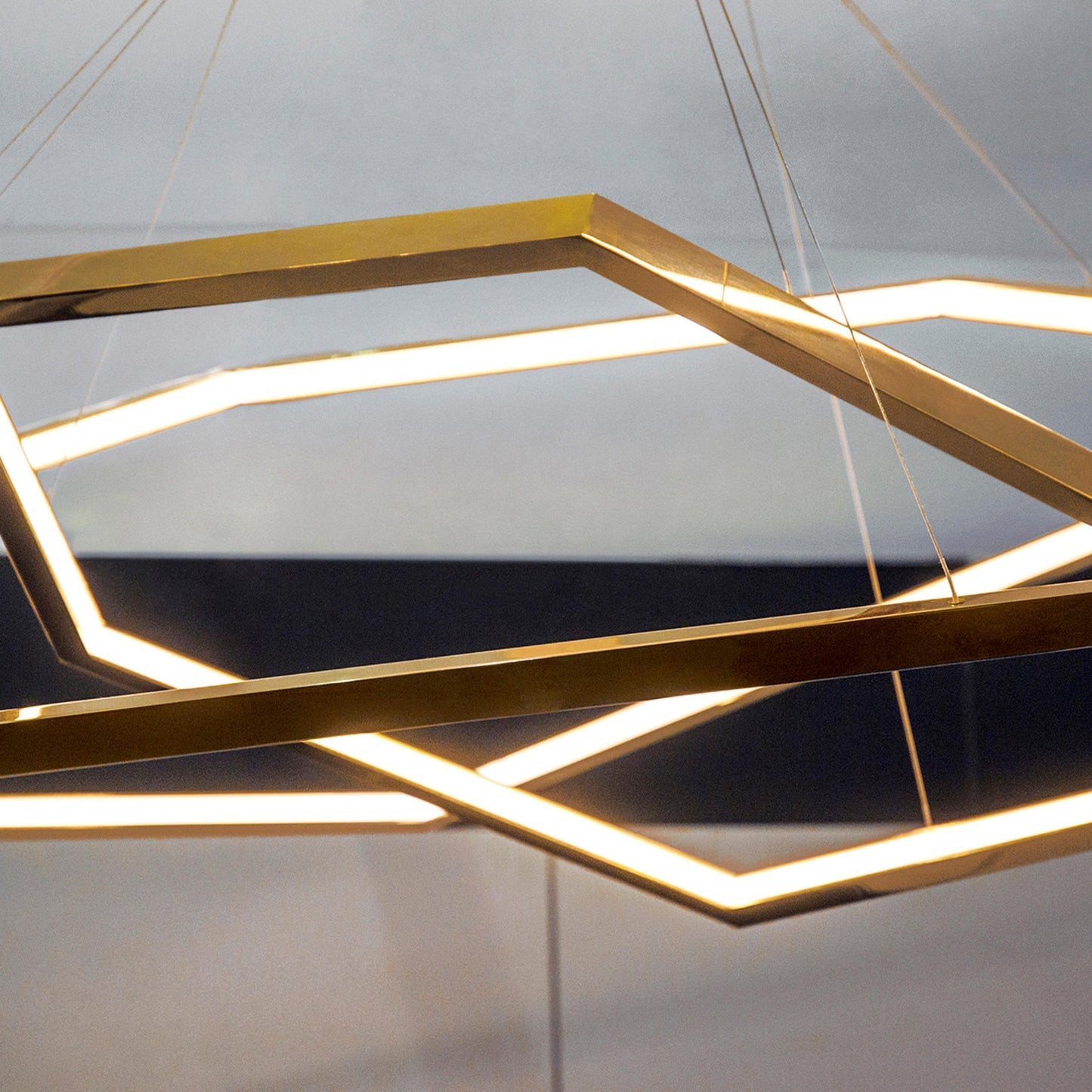 Hexagon Chandelier - Modern Geodesic LED Pendant | Minimalist Geometric Light