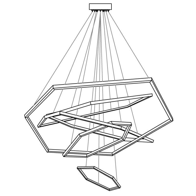Hexagon Chandelier - Modern Geodesic LED Pendant | Minimalist Geometric Light