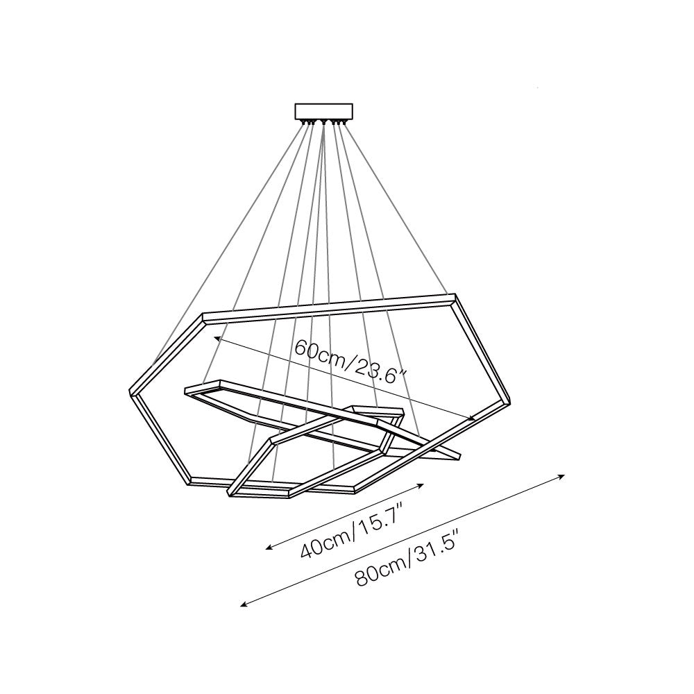 Hexagon Chandelier - Modern Geodesic LED Pendant | Minimalist Geometric Light