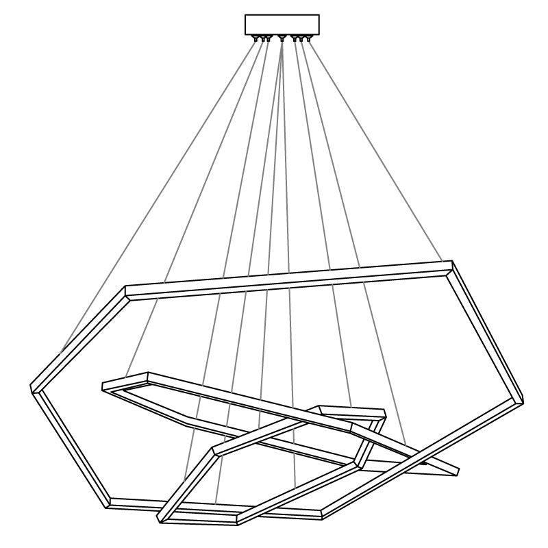 Hexagon Chandelier - Modern Geodesic LED Pendant | Minimalist Geometric Light