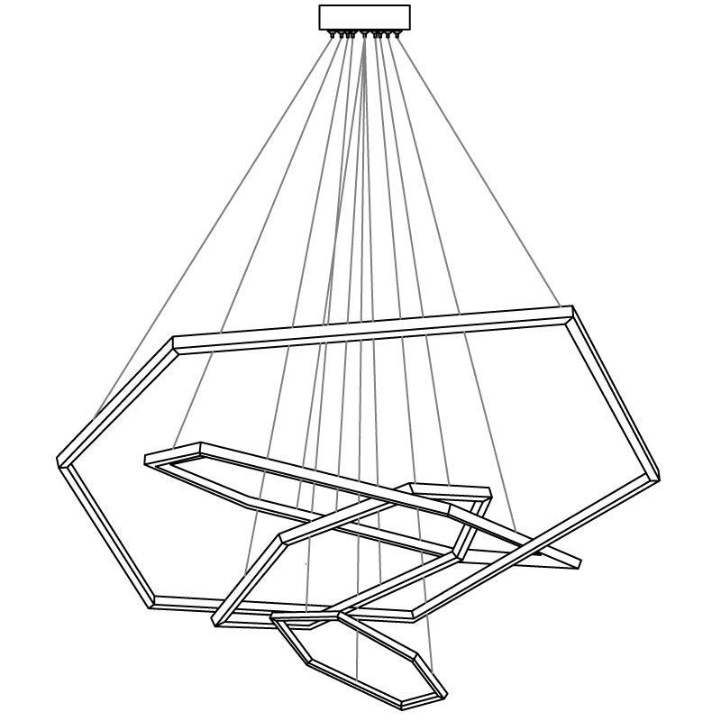 Hexagon Chandelier - Modern Geodesic LED Pendant | Minimalist Geometric Light