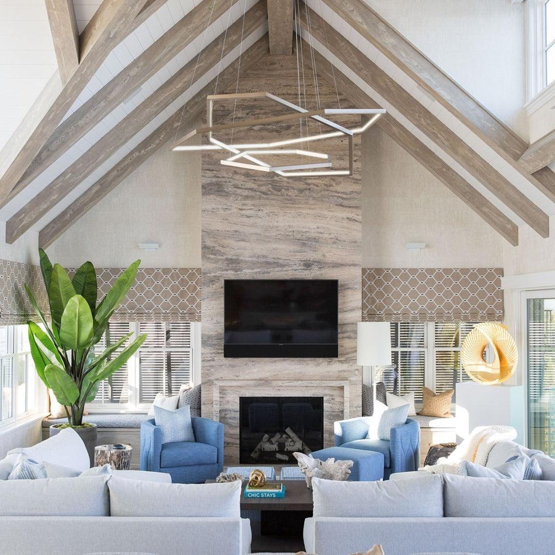 Hexagon Chandelier - Modern Geodesic LED Pendant | Minimalist Geometric Light