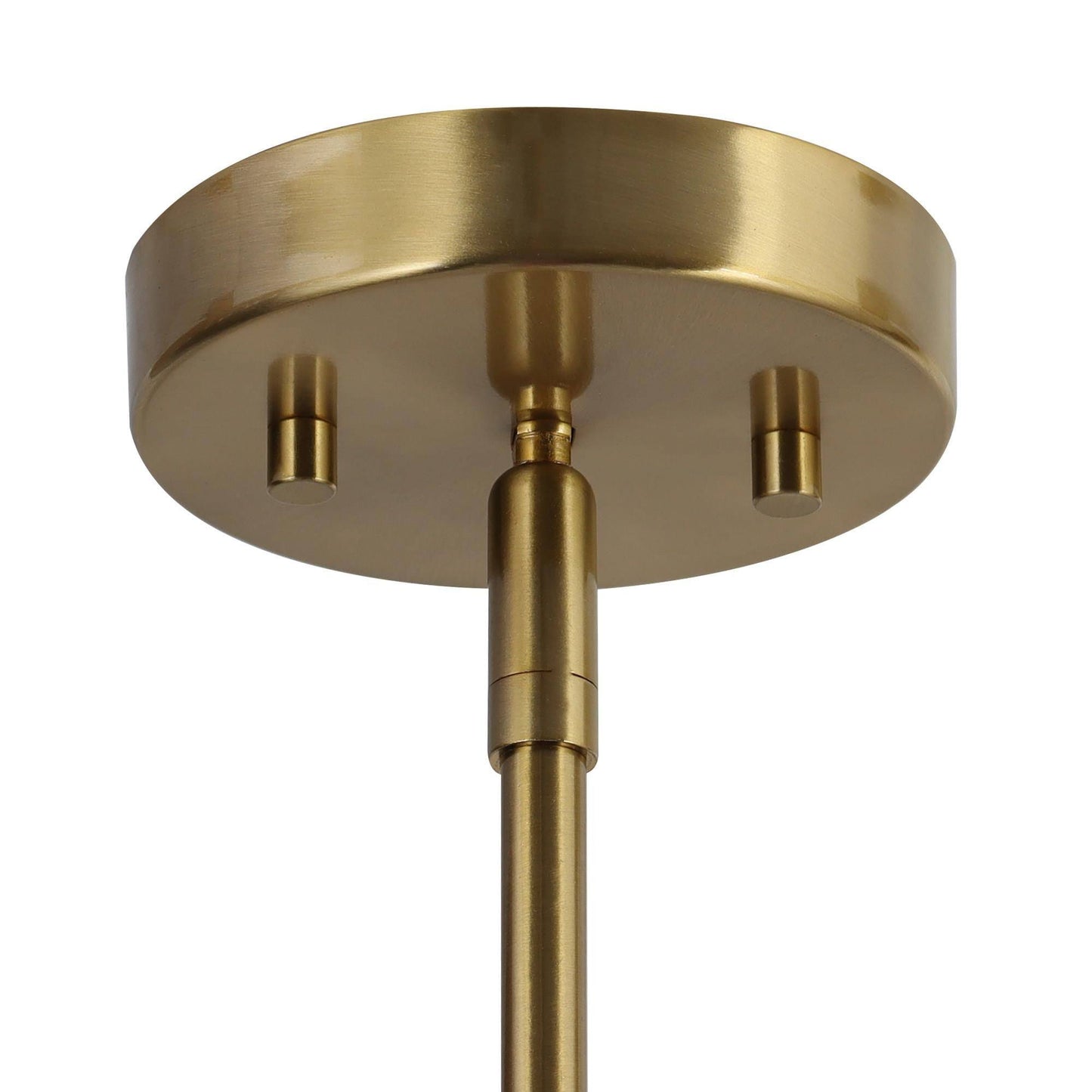 Hilbert Chandelier - Modern 8-Light Brass Chandelier with White Fabric Shades
