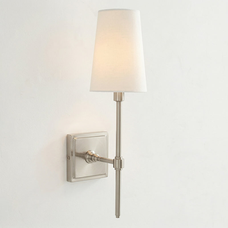 Hillsdale Wall Lamp - Modern Flared Shade Sconce with Square Backplate