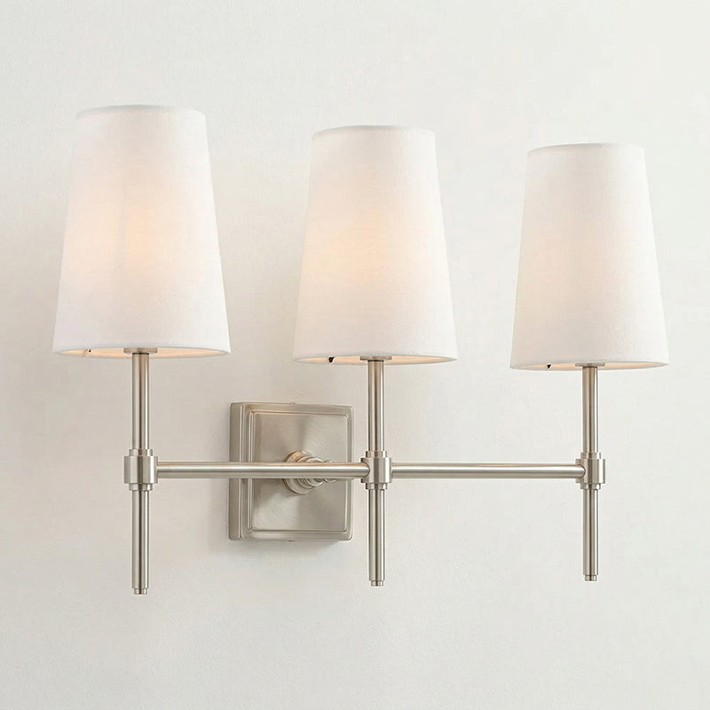 Hillsdale Wall Lamp - Modern Flared Shade Sconce with Square Backplate