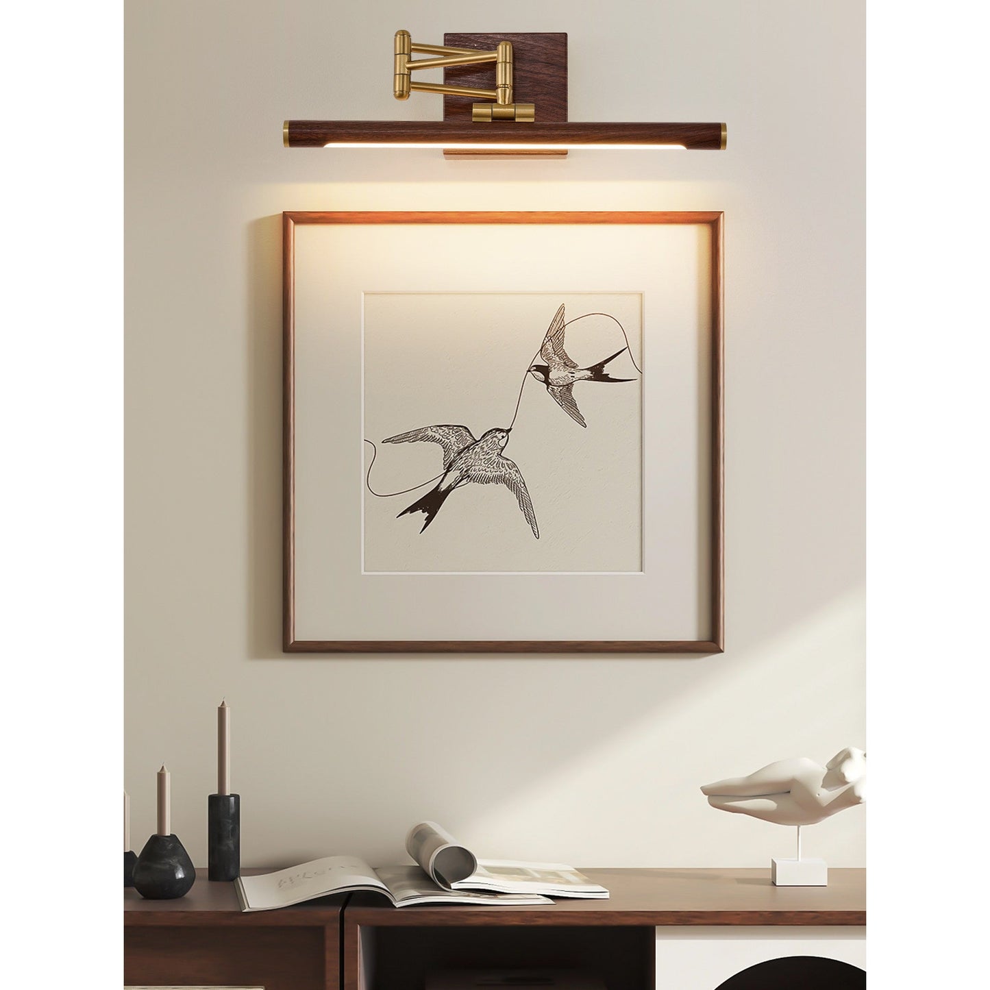 Hinkley Stokes Brass Wall Lamp - Adjustable Integrated LED Bathroom Vanity Light