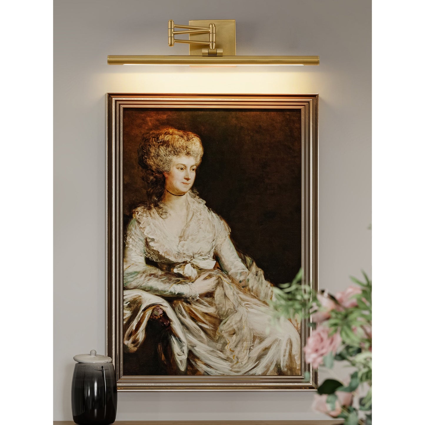 Hinkley Stokes Brass Wall Lamp - Adjustable Integrated LED Bathroom Vanity Light
