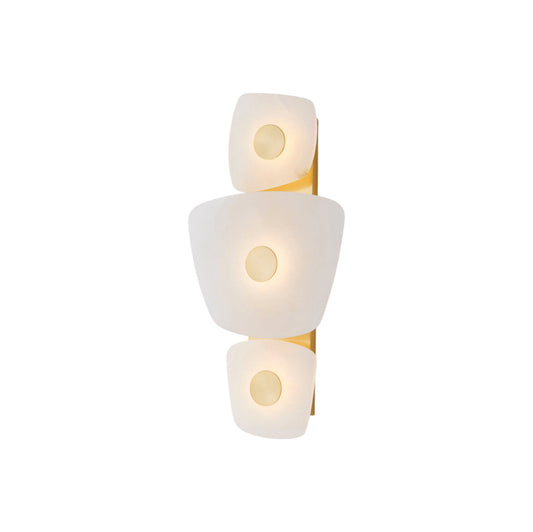 Holmdel Alabaster Wall Lamp - Natural Spanish Alabaster & Architectural Brass LED Sconce