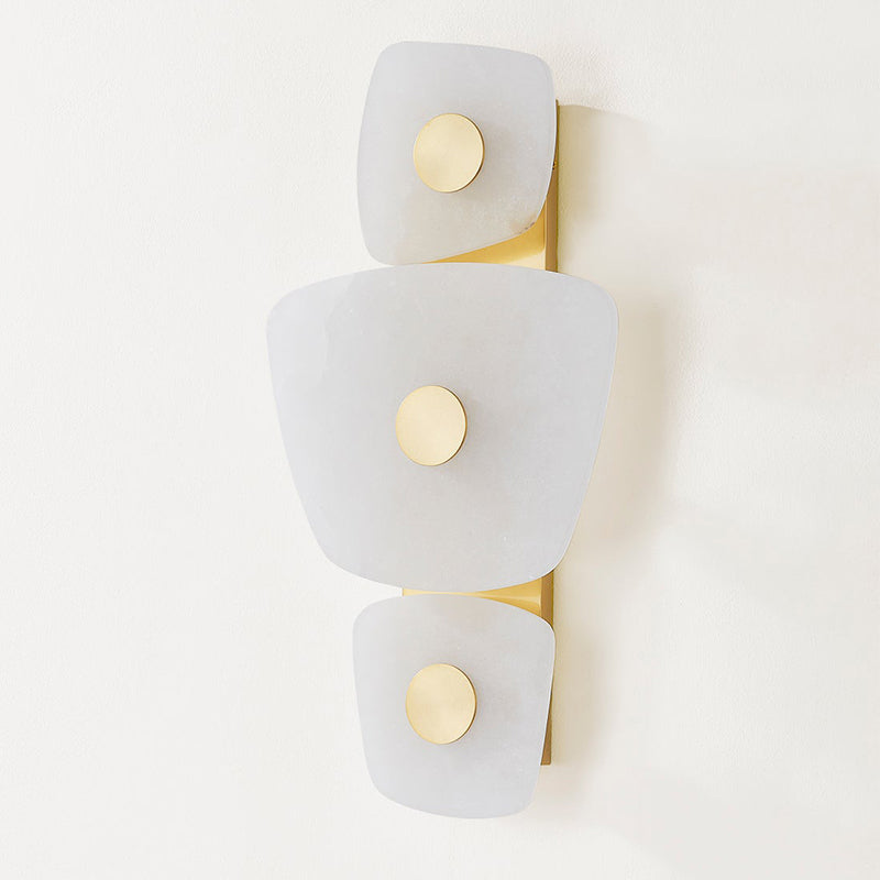 Holmdel Alabaster Wall Lamp - Natural Spanish Alabaster & Architectural Brass LED Sconce