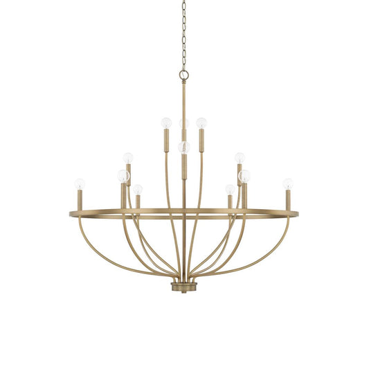 HomePlace Greyson Chandelier - Organic Vine-Arm Candelabra Brass Chandelier