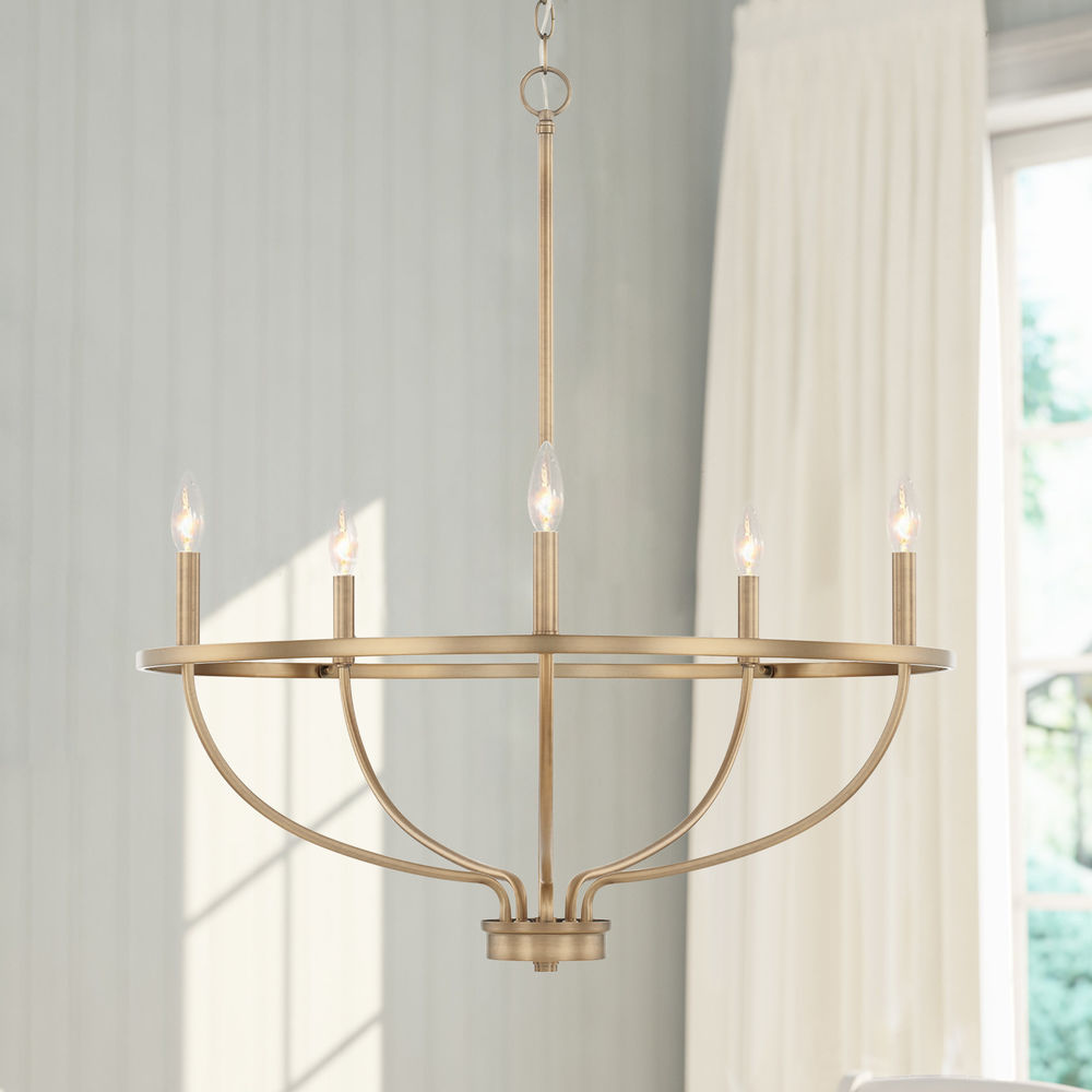 HomePlace Greyson Chandelier - Organic Vine-Arm Candelabra Brass Chandelier