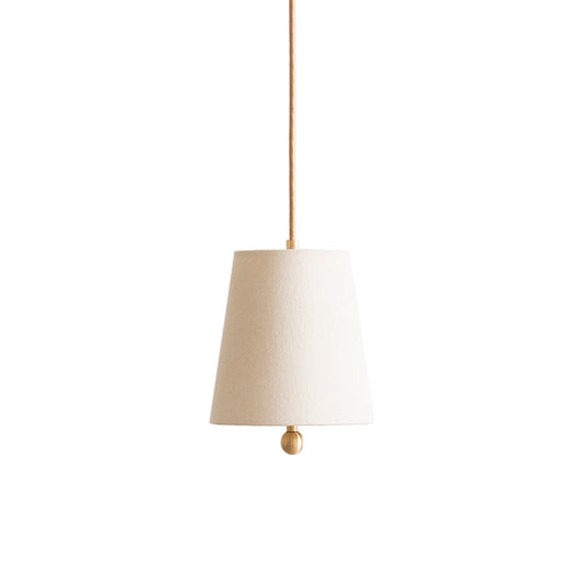 House Cord Pendant Lamp - Architectural Brass & Tailored Linen Shade Cord Pendant