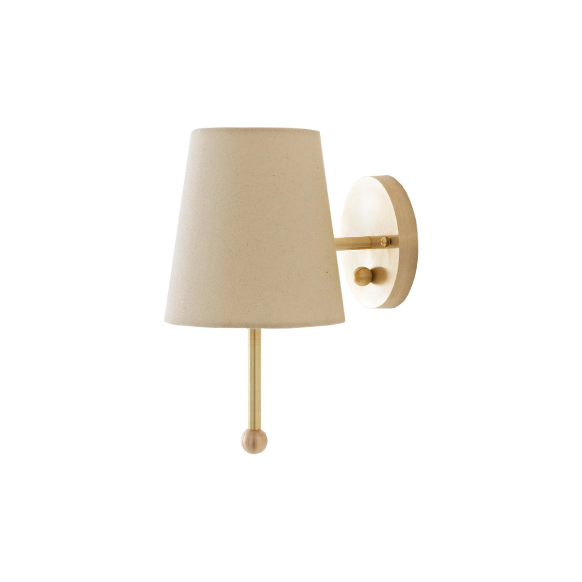 House Wall Lamp - Contemporary Brass & Tailored Linen Shade Wall Sconce