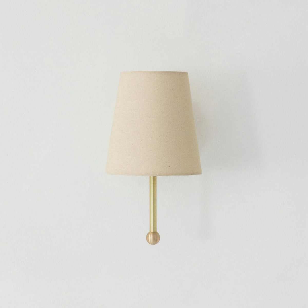 House Wall Lamp - Contemporary Brass & Tailored Linen Shade Wall Sconce