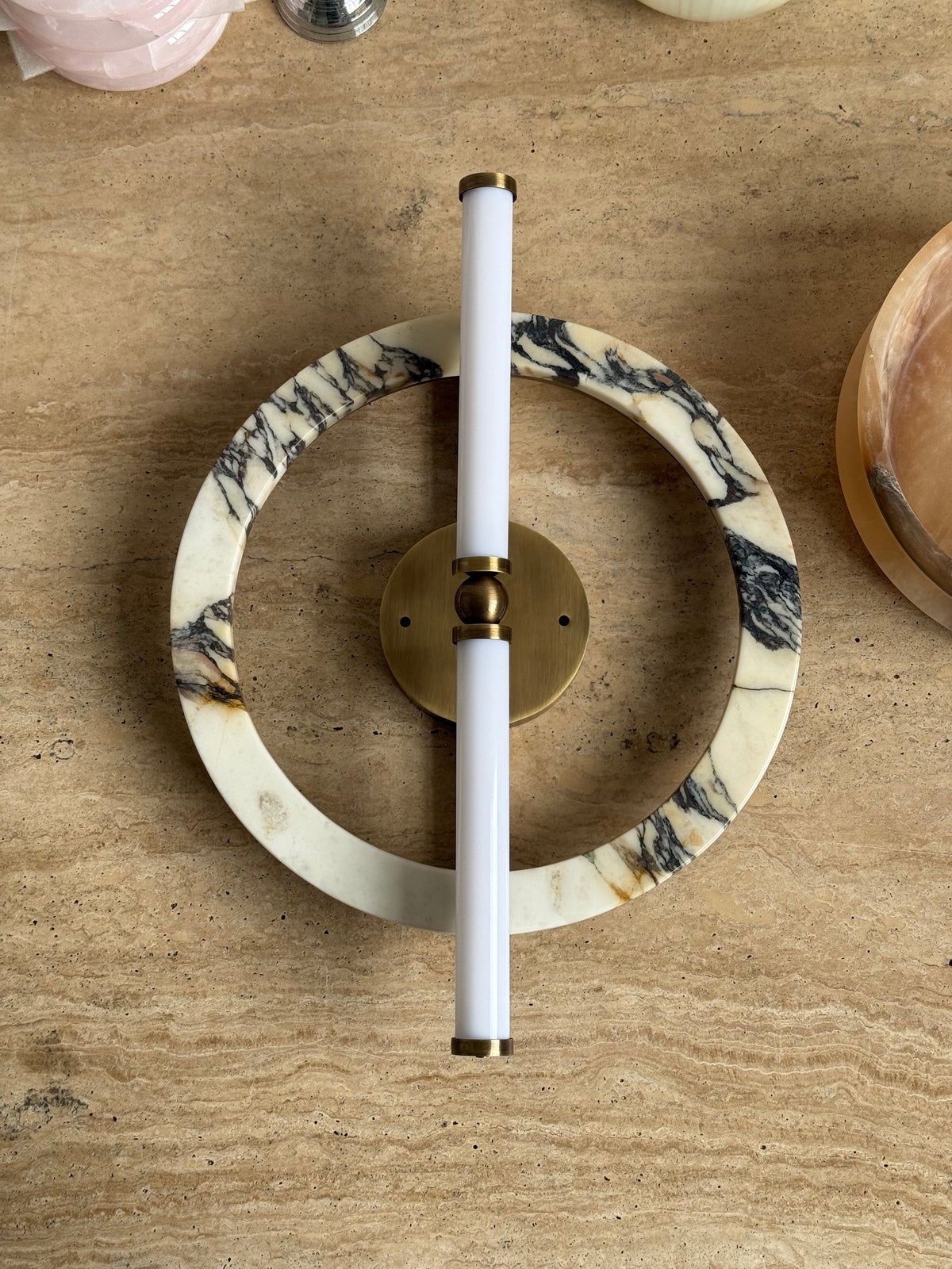 Ice Wall Lamp - Handcrafted Natural Marble & PMMA Diffuser Sculptural LED Wall Sconce