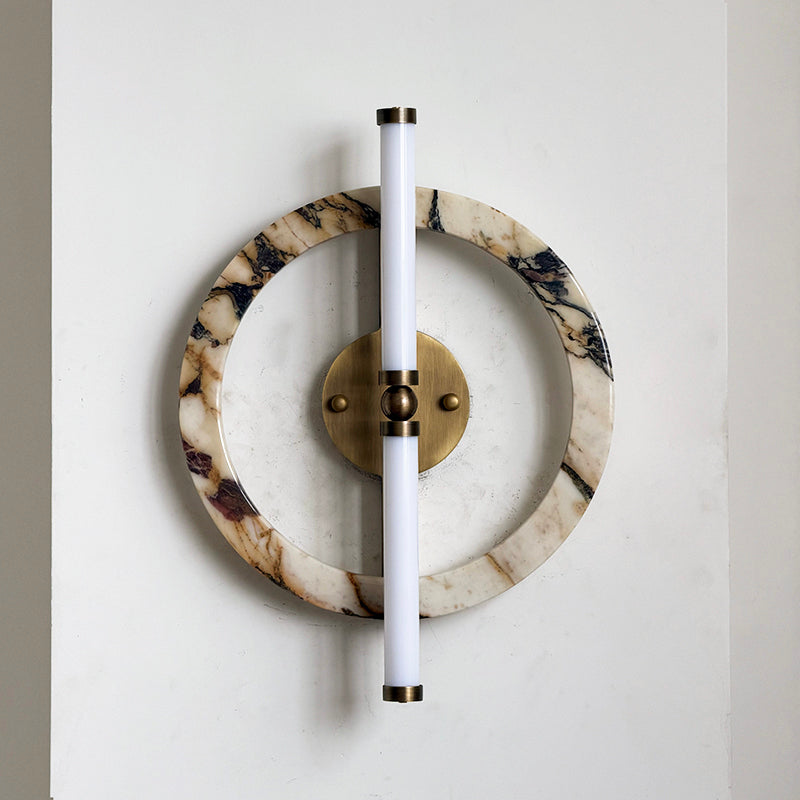 Ice Wall Lamp - Handcrafted Natural Marble & PMMA Diffuser Sculptural LED Wall Sconce
