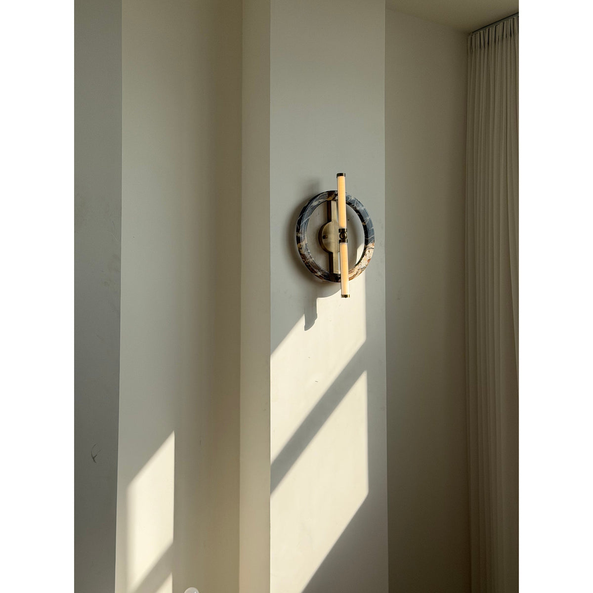 Ice Wall Lamp - Handcrafted Natural Marble & PMMA Diffuser Sculptural LED Wall Sconce