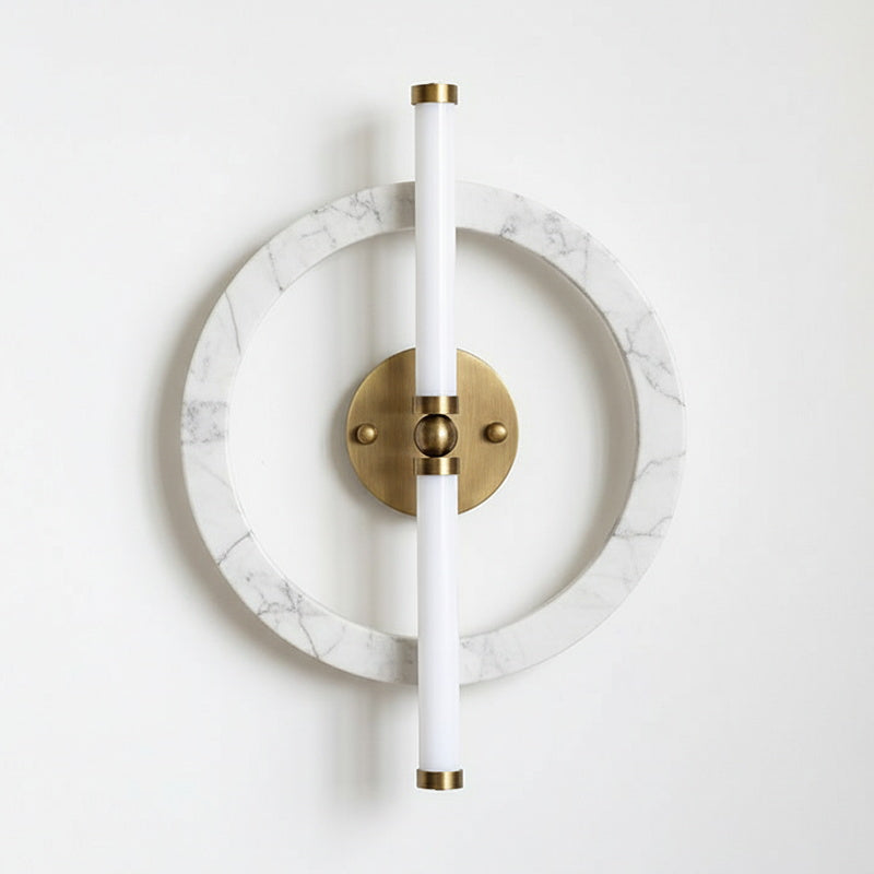 Ice Wall Lamp - Handcrafted Natural Marble & PMMA Diffuser Sculptural LED Wall Sconce