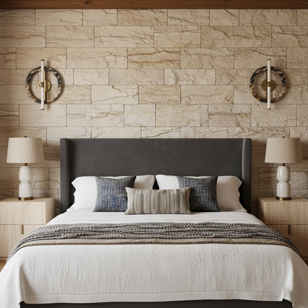 Ice Wall Lamp - Handcrafted Natural Marble & PMMA Diffuser Sculptural LED Wall Sconce