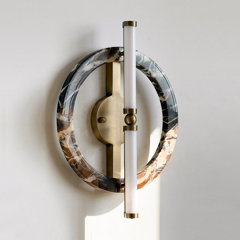 Ice Wall Lamp - Handcrafted Natural Marble & PMMA Diffuser Sculptural LED Wall Sconce