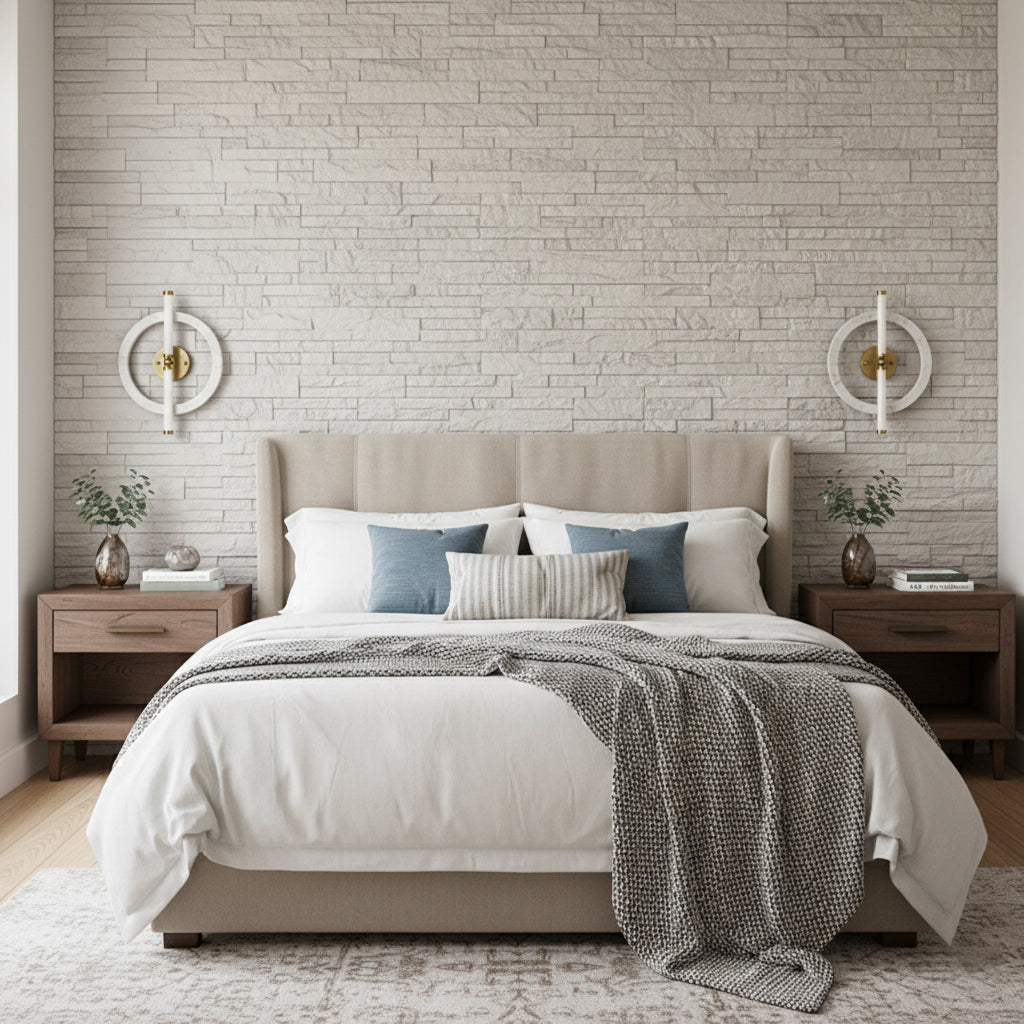 Ice Wall Lamp - Handcrafted Natural Marble & PMMA Diffuser Sculptural LED Wall Sconce