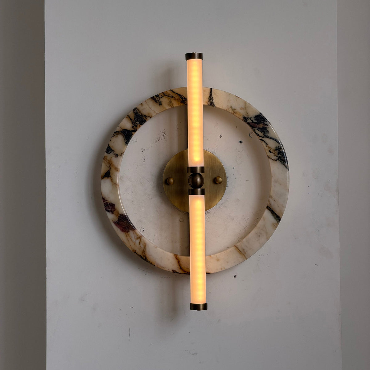 Ice Wall Lamp - Handcrafted Natural Marble & PMMA Diffuser Sculptural LED Wall Sconce
