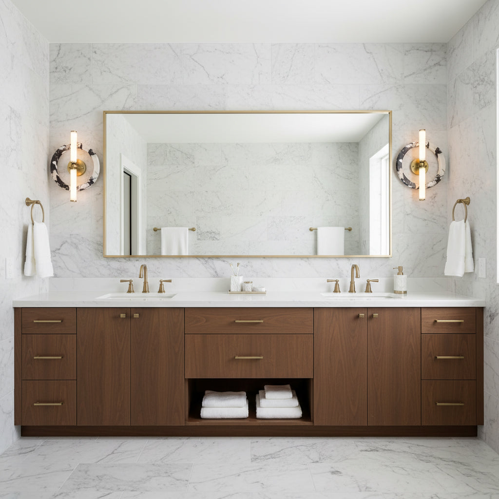 Ice Wall Lamp - Handcrafted Natural Marble & PMMA Diffuser Sculptural LED Wall Sconce