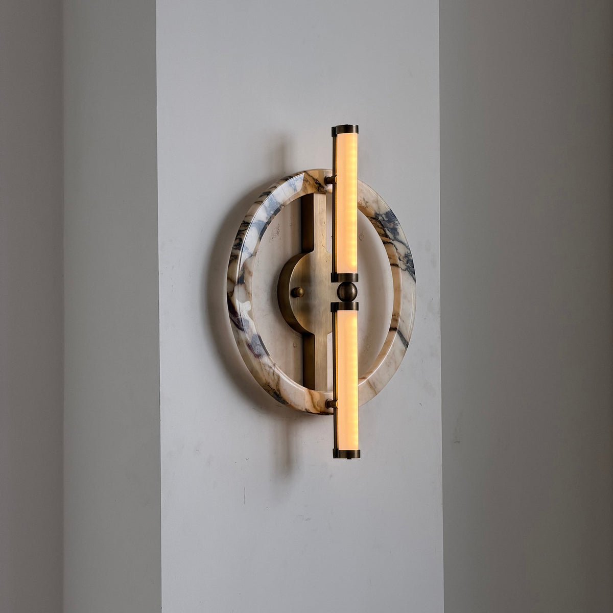 Ice Wall Lamp - Handcrafted Natural Marble & PMMA Diffuser Sculptural LED Wall Sconce