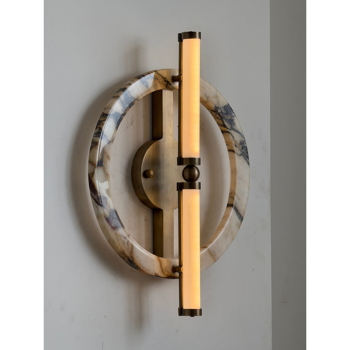 Ice Wall Lamp - Handcrafted Natural Marble & PMMA Diffuser Sculptural LED Wall Sconce