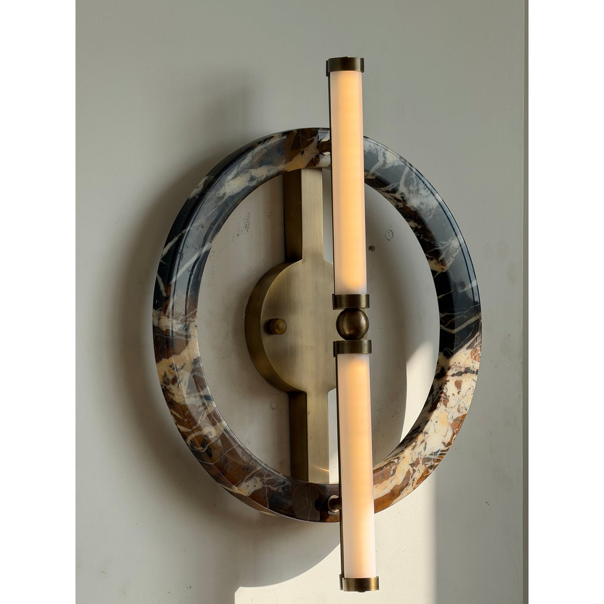 Ice Wall Lamp - Handcrafted Natural Marble & PMMA Diffuser Sculptural LED Wall Sconce