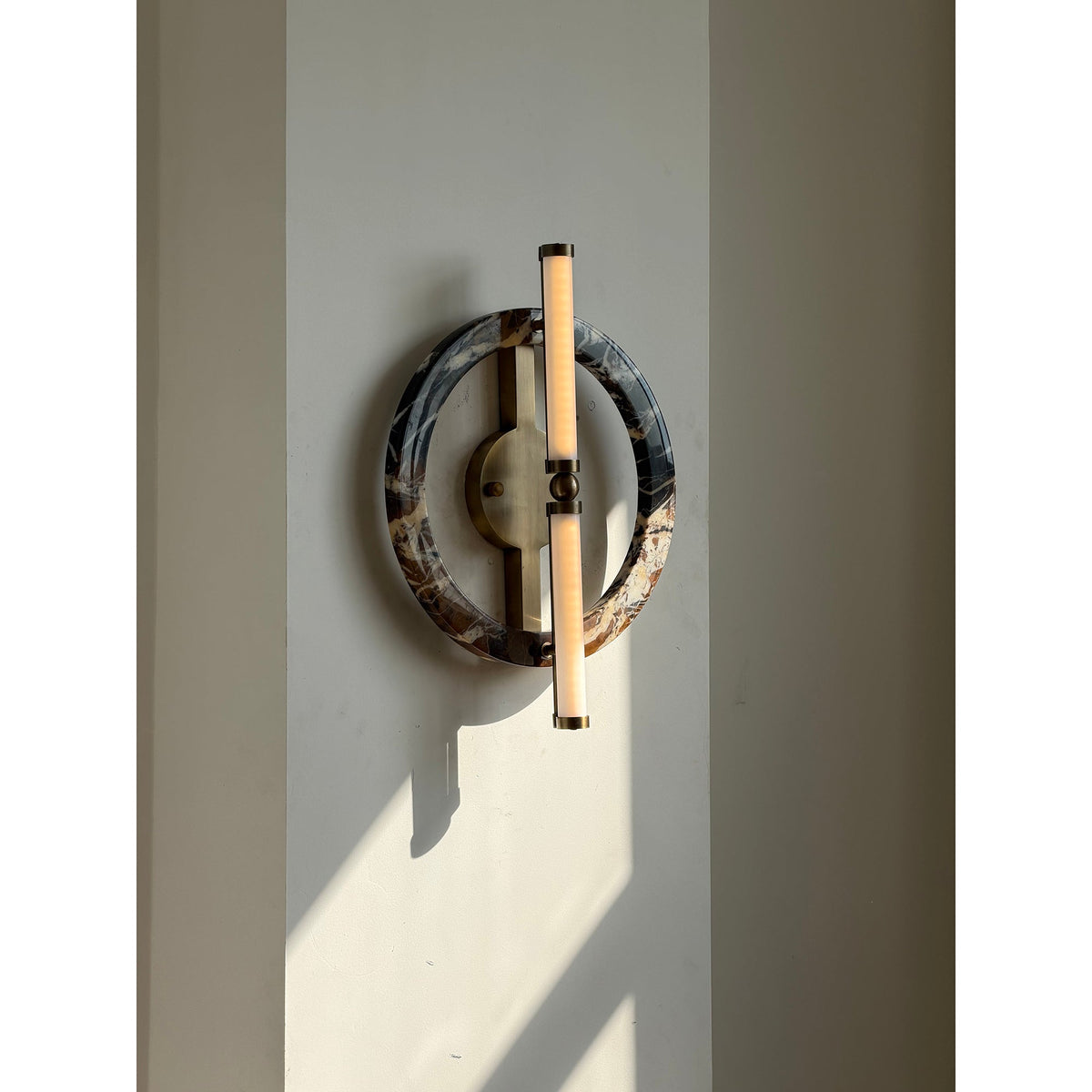 Ice Wall Lamp - Handcrafted Natural Marble & PMMA Diffuser Sculptural LED Wall Sconce