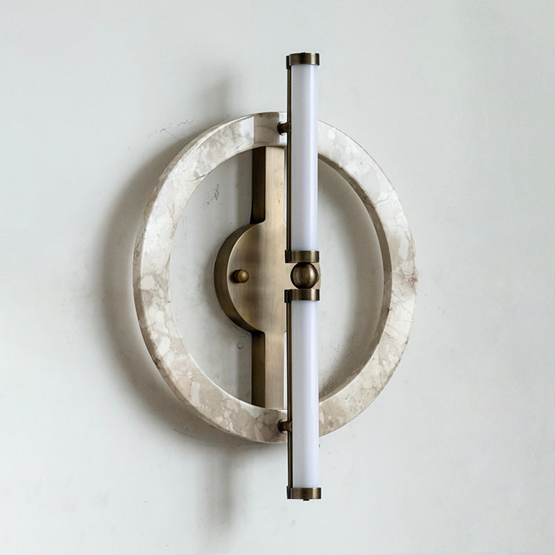 Ice Wall Lamp - Handcrafted Natural Marble & PMMA Diffuser Sculptural LED Wall Sconce