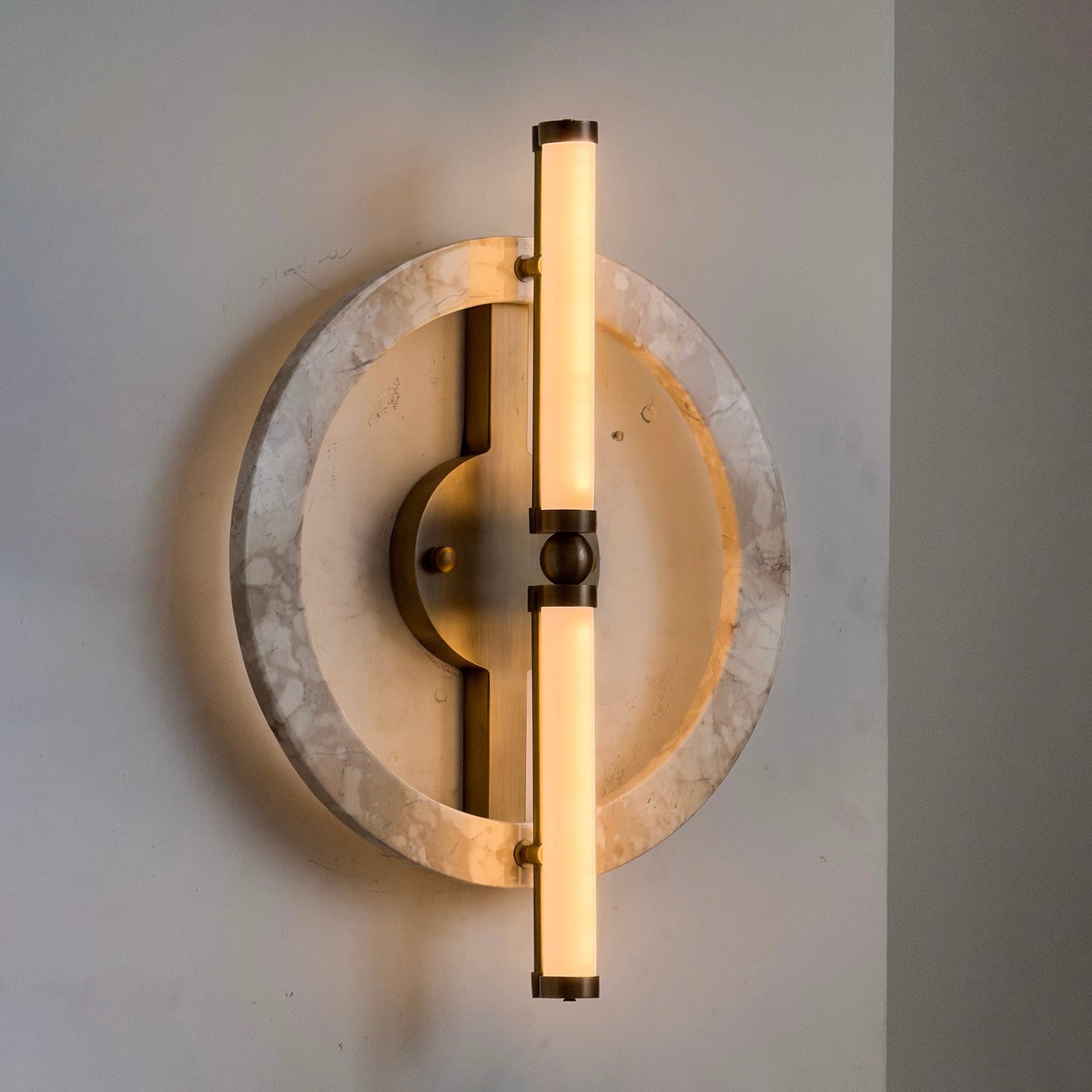 Ice Wall Lamp - Handcrafted Natural Marble & PMMA Diffuser Sculptural LED Wall Sconce