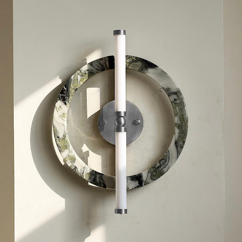Ice Wall Lamp - Handcrafted Natural Marble & PMMA Diffuser Sculptural LED Wall Sconce