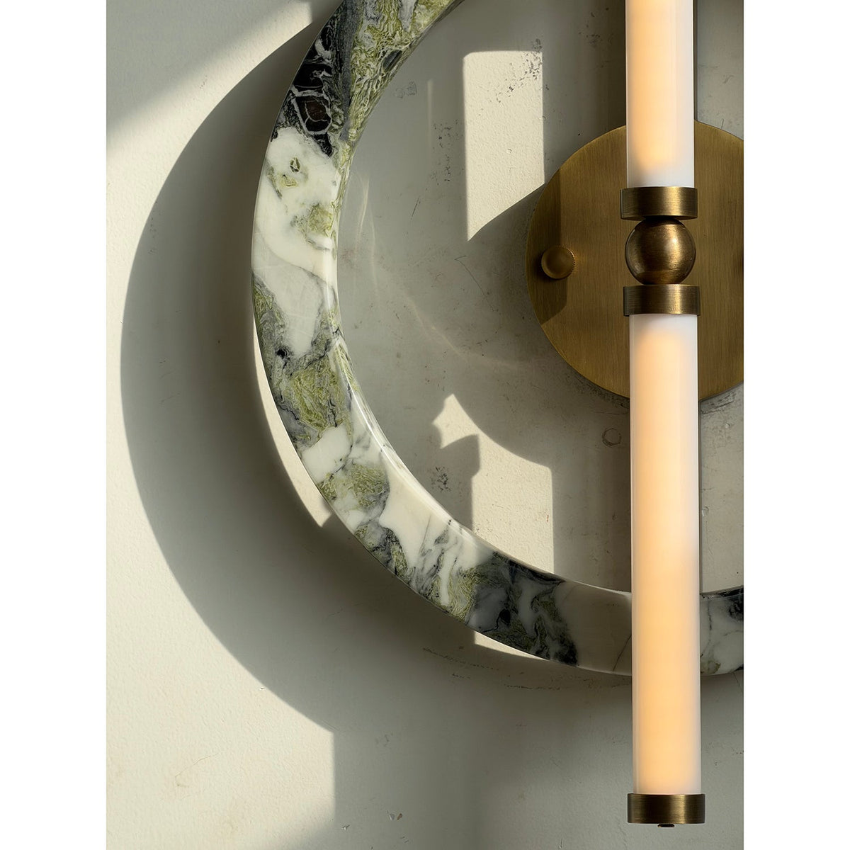 Ice Wall Lamp - Handcrafted Natural Marble & PMMA Diffuser Sculptural LED Wall Sconce