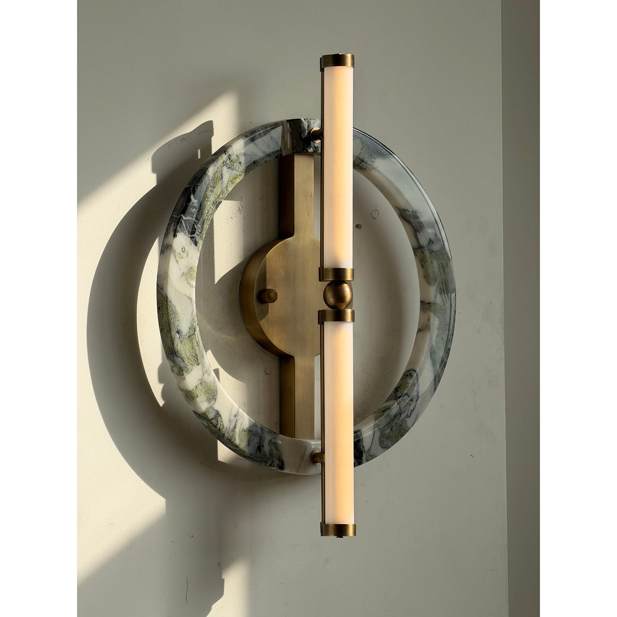 Ice Wall Lamp - Handcrafted Natural Marble & PMMA Diffuser Sculptural LED Wall Sconce