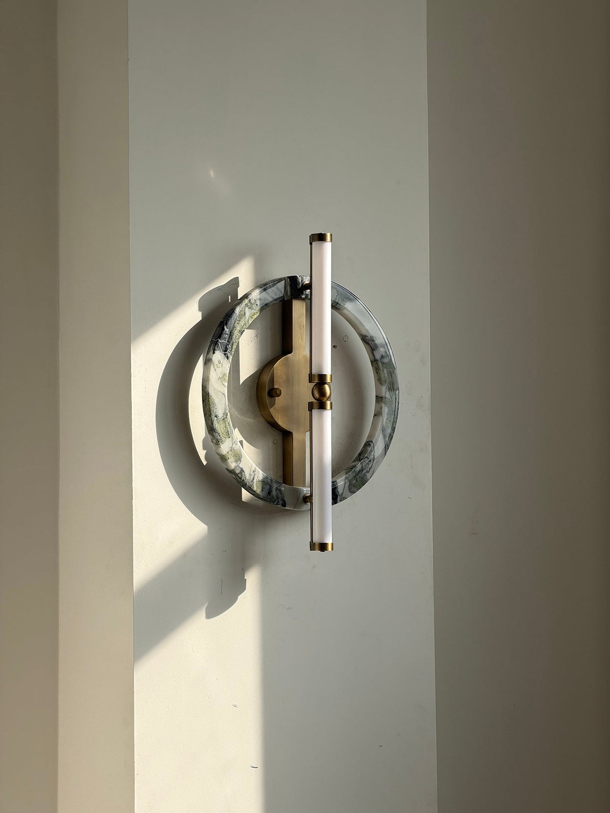 Ice Wall Lamp - Handcrafted Natural Marble & PMMA Diffuser Sculptural LED Wall Sconce