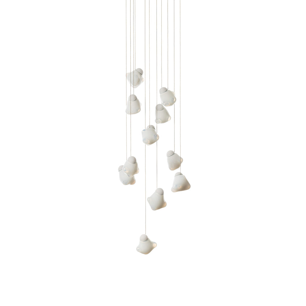 Ice Pier Pendant Lamp - Hand-Blown Sculptural Glass Multi-Pendant Cascade