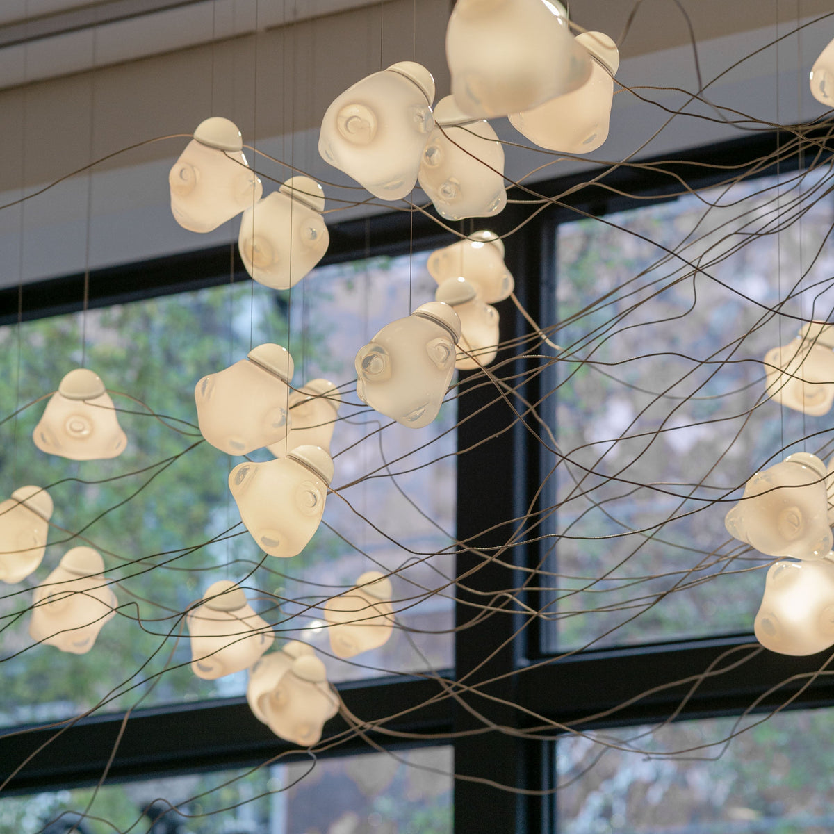 Ice Pier Pendant Lamp - Hand-Blown Sculptural Glass Multi-Pendant Cascade